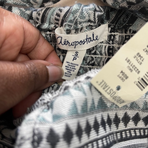 Aeropostale Womens Dress Size S Petite Green Aztec Print Spaghetti Strap Mini - Picture 8 of 11